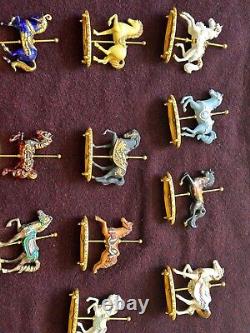 Lot 11 Vintage Franklin Mint World Carousel Horses Statue, titled Black Bisque