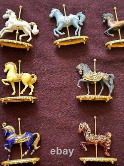 Lot 11 Vintage Franklin Mint World Carousel Horses Statue, titled Black Bisque