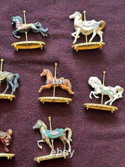 Lot 11 Vintage Franklin Mint World Carousel Horses Statue, titled Black Bisque