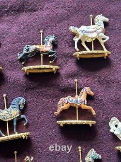 Lot 11 Vintage Franklin Mint World Carousel Horses Statue, titled Black Bisque