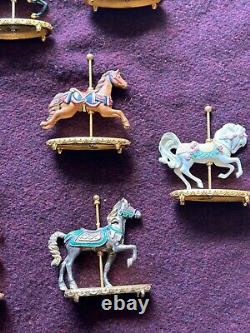Lot 11 Vintage Franklin Mint World Carousel Horses Statue, titled Black Bisque
