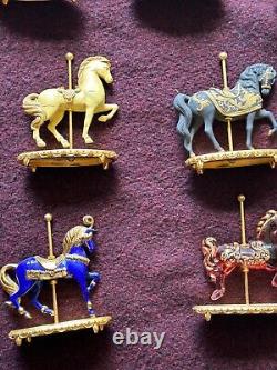 Lot 11 Vintage Franklin Mint World Carousel Horses Statue, titled Black Bisque