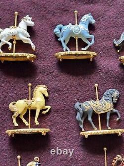 Lot 11 Vintage Franklin Mint World Carousel Horses Statue, titled Black Bisque
