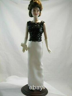 Lot-2 Franklin Mint Jackie Kennedy Porcelain Black/White Gown Newport Gala 15