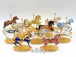 Lot Of 11 Franklin Mint World Of Carousel Horse Porcelain Figurine Sculptures