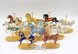 Lot Of 11 Franklin Mint World Of Carousel Horse Porcelain Figurine Sculptures