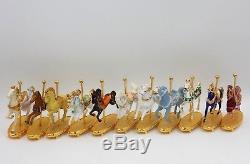 Lot Of 11 Franklin Mint World Of Carousel Horse Porcelain Figurine Sculptures