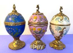 Lot Of 6 House Of Faberge Musical Eggs Music Boxes Franklin Mint