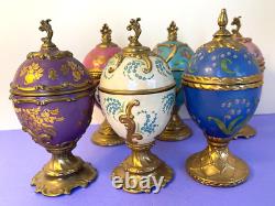 Lot Of 6 House Of Faberge Musical Eggs Music Boxes Franklin Mint