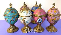 Lot Of 6 House Of Faberge Musical Eggs Music Boxes Franklin Mint