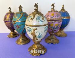 Lot Of 6 House Of Faberge Musical Eggs Music Boxes Franklin Mint