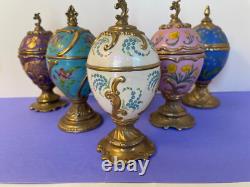 Lot Of 6 House Of Faberge Musical Eggs Music Boxes Franklin Mint