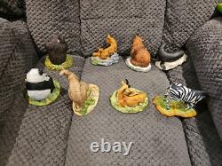 Lot Of 8 Franklin Mint Animals Mother & Baby Porcelain Figurine 1989 Rare
