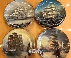 Lot of 12 The Great Clipper Ships Fine Porcelain 1981 Collectible Set Nautical