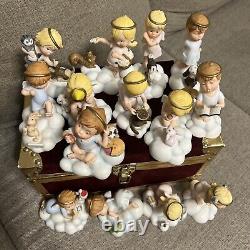 Lot of 14 Franklin Mint ALMOST ANGELS Child Angel Porcelain Figurines New