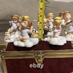 Lot of 14 Franklin Mint ALMOST ANGELS Child Angel Porcelain Figurines New