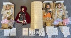 Lot of 4 Franklin Mint Heirloom Fairytale Collection Dolls by Carol Lawson