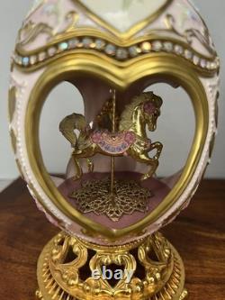 Lot of 4 The Franklin Mint The House of Faberge Eggs Musical Carousel Horses