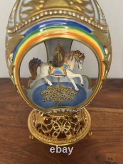 Lot of 4 The Franklin Mint The House of Faberge Eggs Musical Carousel Horses