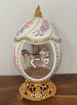 Lot of 4 The Franklin Mint The House of Faberge Eggs Musical Carousel Horses