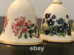 Lot of Franklin Mint Porcelain Bells, 2 1/8, Flowers (8 Pieces) + 1 Free