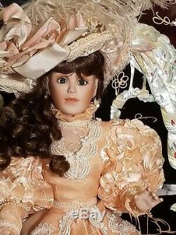 MARYSE NICOLE PEACH BLOSSOM Franklin Mint Heirloom porcelain Victorian Doll 20