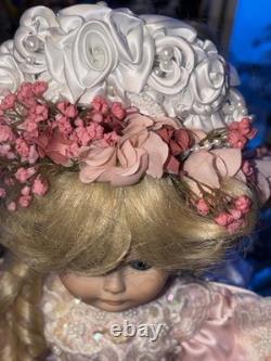 MARYSE NICOLE Pink Princess Franklin Mint porcelain Valentine Doll 20 MIB