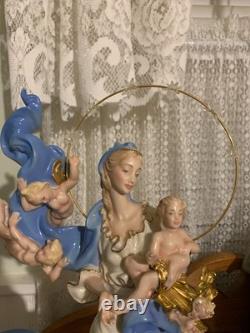 MARY QUEEN OF HEAVEN STATUE WithANGELS LIMITED EDITION FRANKLIN MINT