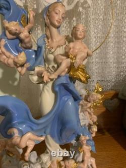 MARY QUEEN OF HEAVEN STATUE WithANGELS LIMITED EDITION FRANKLIN MINT