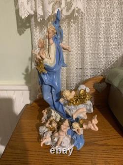 MARY QUEEN OF HEAVEN STATUE WithANGELS LIMITED EDITION FRANKLIN MINT