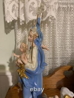 MARY QUEEN OF HEAVEN STATUE WithANGELS LIMITED EDITION FRANKLIN MINT