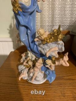 MARY QUEEN OF HEAVEN STATUE WithANGELS LIMITED EDITION FRANKLIN MINT