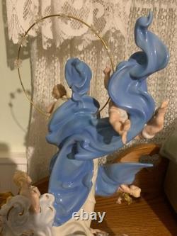 MARY QUEEN OF HEAVEN STATUE WithANGELS LIMITED EDITION FRANKLIN MINT
