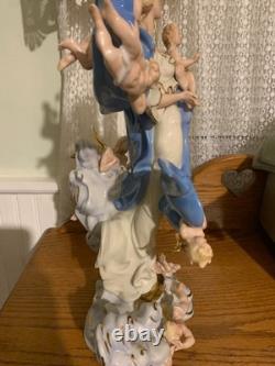MARY QUEEN OF HEAVEN STATUE WithANGELS LIMITED EDITION FRANKLIN MINT