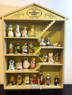 MINT Complete 1985 Franklin Mint The Woodmouse Family Set 25 Mice Display COA