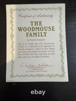 MINT Complete 1985 Franklin Mint The Woodmouse Family Set 25 Mice Display COA