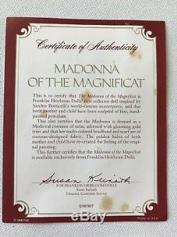 Madonna Of The Magnificat Franklin Mint Heirloom Porcelain First Collector Doll