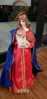 Madonna Of The Magnificat and Child Porcelain Doll 1988 Franklin Mint
