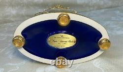 Marie Antoinette Clock Franklin Mint Cobalt Blue with Faux Diamonds Runs/Strikes