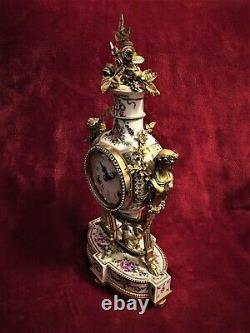 Marie Antoinette Porcelain Gilt Mantel Clock Franklin Mint V&A Museum