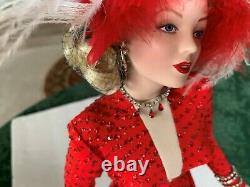 Marilyn Monroe Franklin Mint Gentlemen Prefer Blonds Porcelain Doll Red Gown