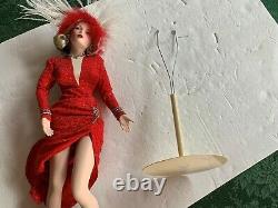 Marilyn Monroe Franklin Mint Gentlemen Prefer Blonds Porcelain Doll Red Gown
