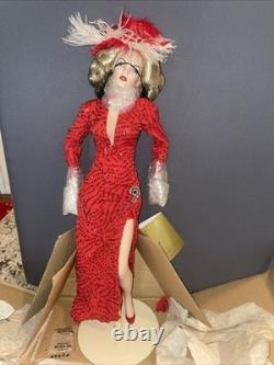Marilyn Monroe Franklin Mint Porcelain Doll Gentlemen Prefer Blondes Red Dress