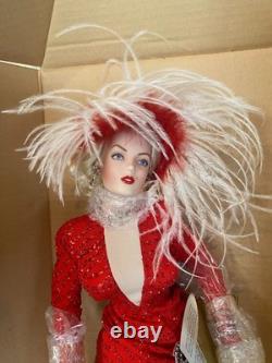 Marilyn Monroe Franklin Mint Porcelain Doll Gentlemen Prefer Blondes Red Dress