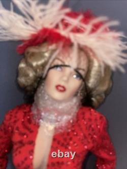 Marilyn Monroe Franklin Mint Porcelain Doll Gentlemen Prefer Blondes Red Dress