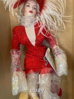 Marilyn Monroe Franklin Mint Porcelain Doll Gentlemen Prefer Blondes Red Dress