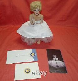 Marilyn Monroe = Franklin Mint Porcelain Portrait Doll Satin Seat = Love Marilyn