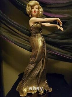 Marilyn Monroe Gold Dress Porcelain Doll from The Franklin Mint with stand