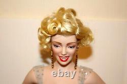 Marilyn Monroe Porcelain Franklin Mint Doll Light Blue Shimmery Dress withFREE MUG