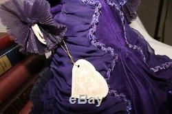 Maryse Nicole Porcelain Doll Franklin Mint Heirloom Limited Edition Purple Dress
